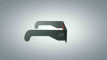 3D glasses rotate 360 animation with alpha matte. video