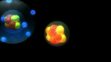 Ciência e Educação animação átomo quark partícula. video
