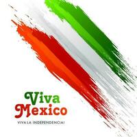 Creative poster or template design with Mexican flag color brush stroke effect for Viva Mexico Independence Day celebration concept. vector