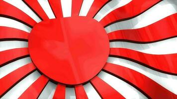 3d vlag Japan stijgende lijn zon. video