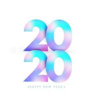 Gradient 2020 Font in Abstract Square Pattern on White Background for Happy New Year. Can be used as greeting card or poster design. vector