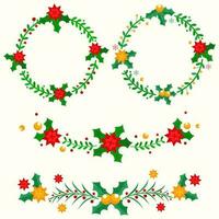 Floral greeting card design with circular frames on white background with space for your message. vector