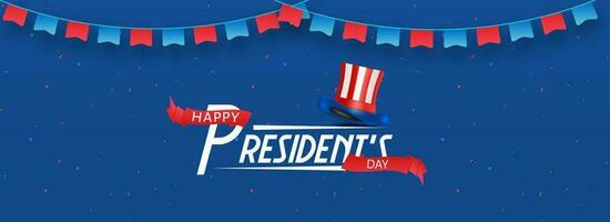 President's Day header or banner design decorated with party flags. vector