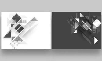 Geometric abstract elements decorated template design in two color option. vector