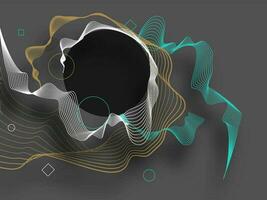 Different color of dynamic particles wavy motion effect composition abstract background. vector