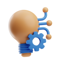 Technology innovation idea 3d illustration png