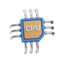 tecnologia CPU 3d ilustração png