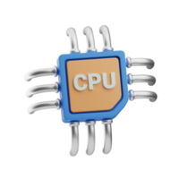 Technology cpu 3d illustration png