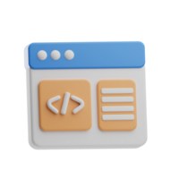 Technology text editor code 3d illustration png