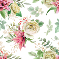 beau motif floral sans couture png