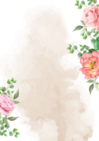 cartão de convite de casamento floral elegante png
