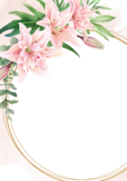 romantische Hochzeitseinladungskarte mit Blumen png