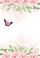 romantische Hochzeitseinladungskarte mit Blumen png