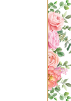 cartão de convite de casamento floral elegante png