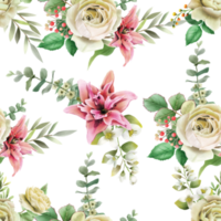 beautiful floral seamless pattern png