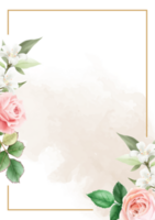 cartão de convite de casamento floral elegante png