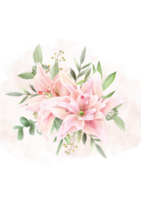 romantische Hochzeitseinladungskarte mit Blumen png