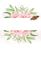 romantische Hochzeitseinladungskarte mit Blumen png