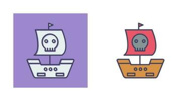 icono de vector de barco pirata