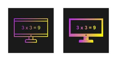 matemáticas en icono de vector de computadora