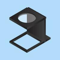 Realistic Magnifying Stand on blue background. vector