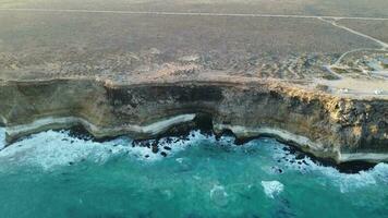 4k aerial footage of Bunda Cliffs SA video