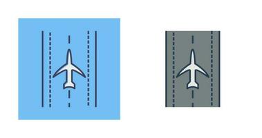 Plane on Runway Vector Icon
