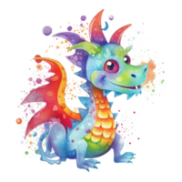 Watercolor Dragon Sublimation Design, png