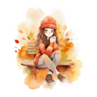 Watercolor Lazy Girl Sublimation Design, png