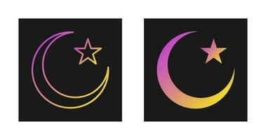 Moon and Star Vector Icon