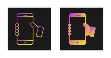 Holding Smartphone Vector Icon