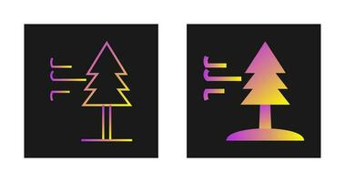 Tree with Wind Vector Icon