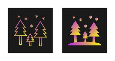 Snowing in trees Vector Icon