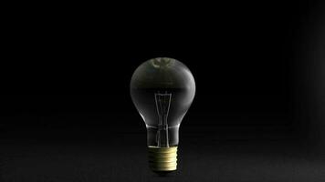 Light bulb illuminated, power, idea. video