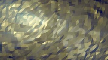 Abstract yellow gold looped seamless low poly triangular mesh background, 4k video, 60 fps video