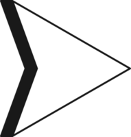 pil symbol. sväng höger. transparent platt design element. png