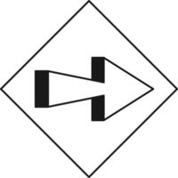 Pfeilsymbol. Biegen Sie rechts ab. transparentes flaches Gestaltungselement. png