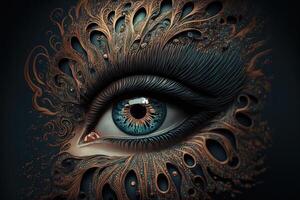 mascara eye maquillage of the future steampunk cyberpunk detail illustration photo