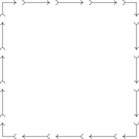 freccia modello piazza telaio su trasparente sfondo. png illustrazione.