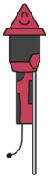 Cute firework rocket isolated on transparent background. png