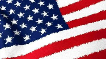 Estados Unidos bandera cepillo trazos, arte, antecedentes. video