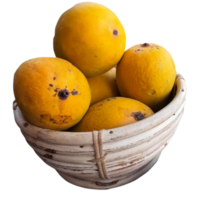 geel fruit in een kom png