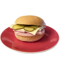 biologique jambon et fromage sandwich sur une assiette png