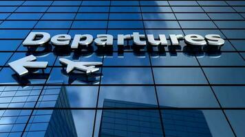 Airport Departures building blue sky timelapse. video