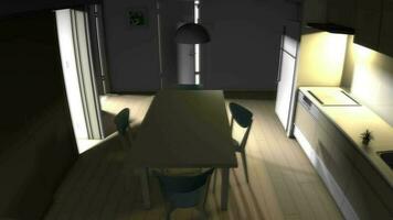 Apartment earthquake shaking 3d simulation video