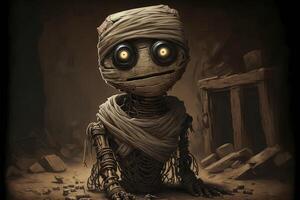illustration of a mummy robot photo