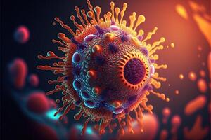 mutando codicioso virus coronavirus pandemia ilustración generativo ai foto