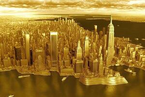 new york city made of made of gold illustration photo