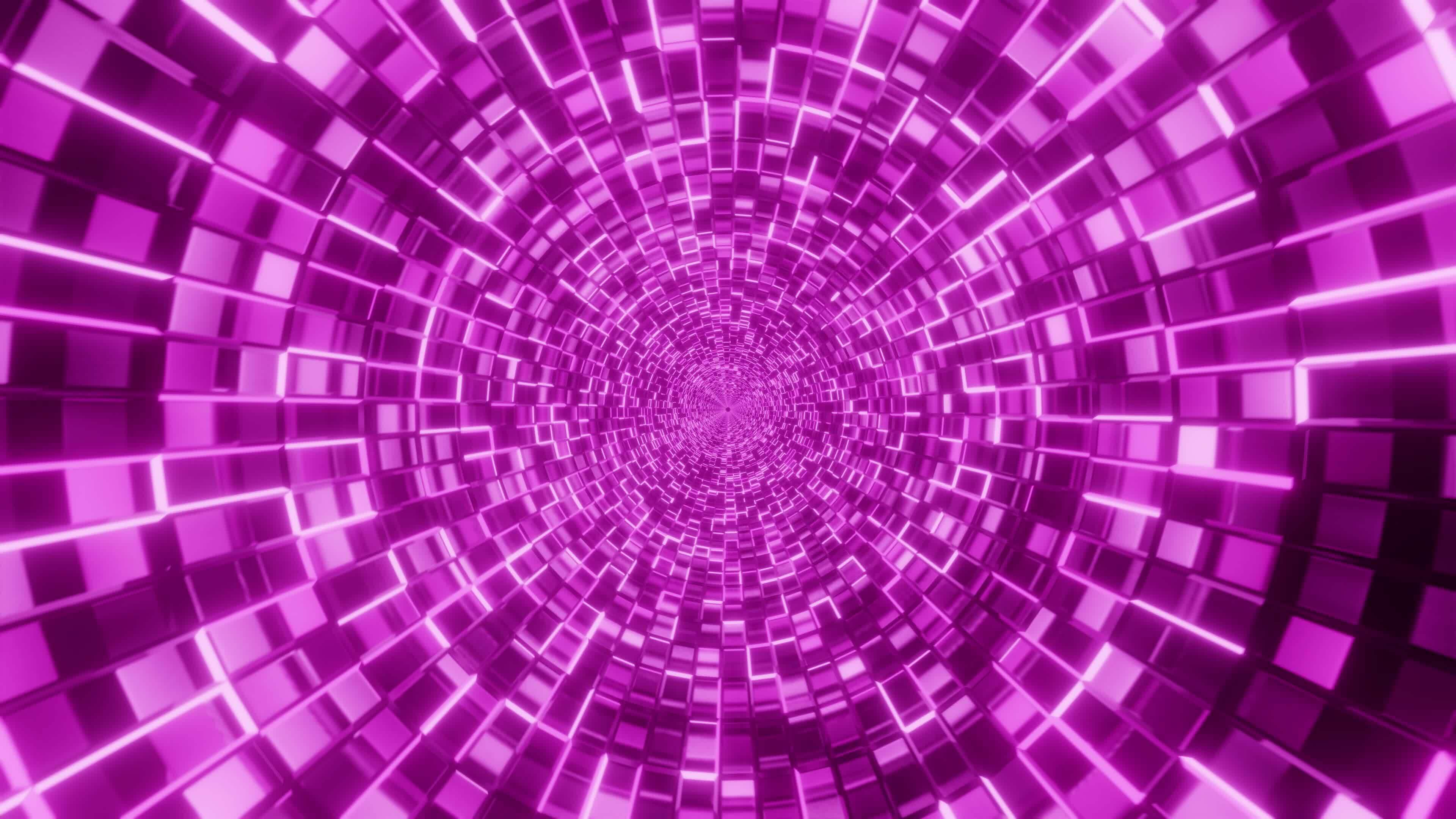 Flying into tunnel, scifi spaceship corridor. Futuristic background