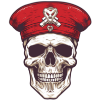 Skull in the hat of the army design for tshirt png